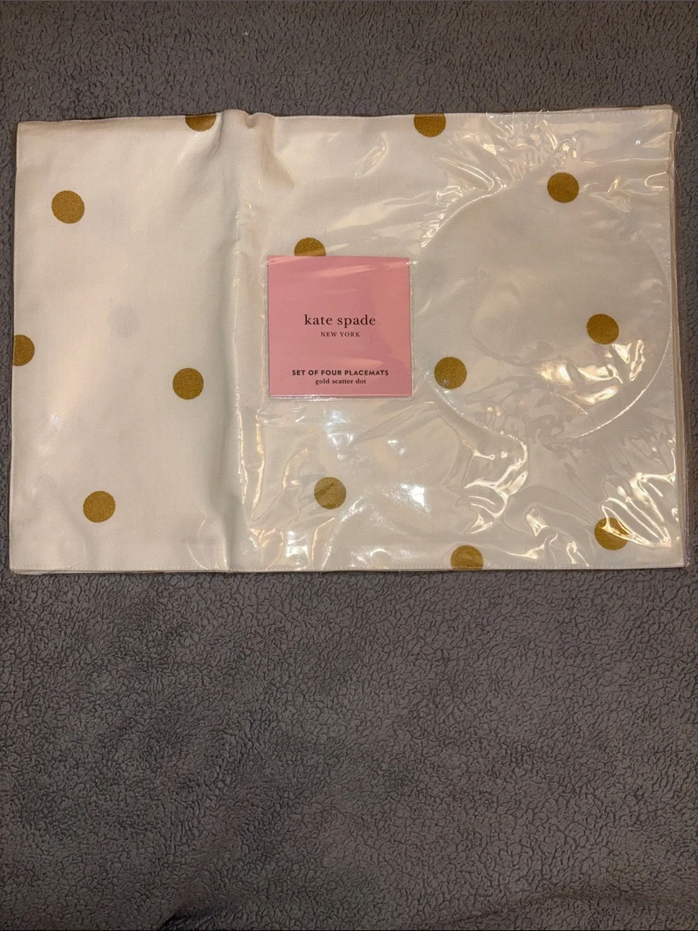 Kate Spade Gold Scatter Dot Placemats Set